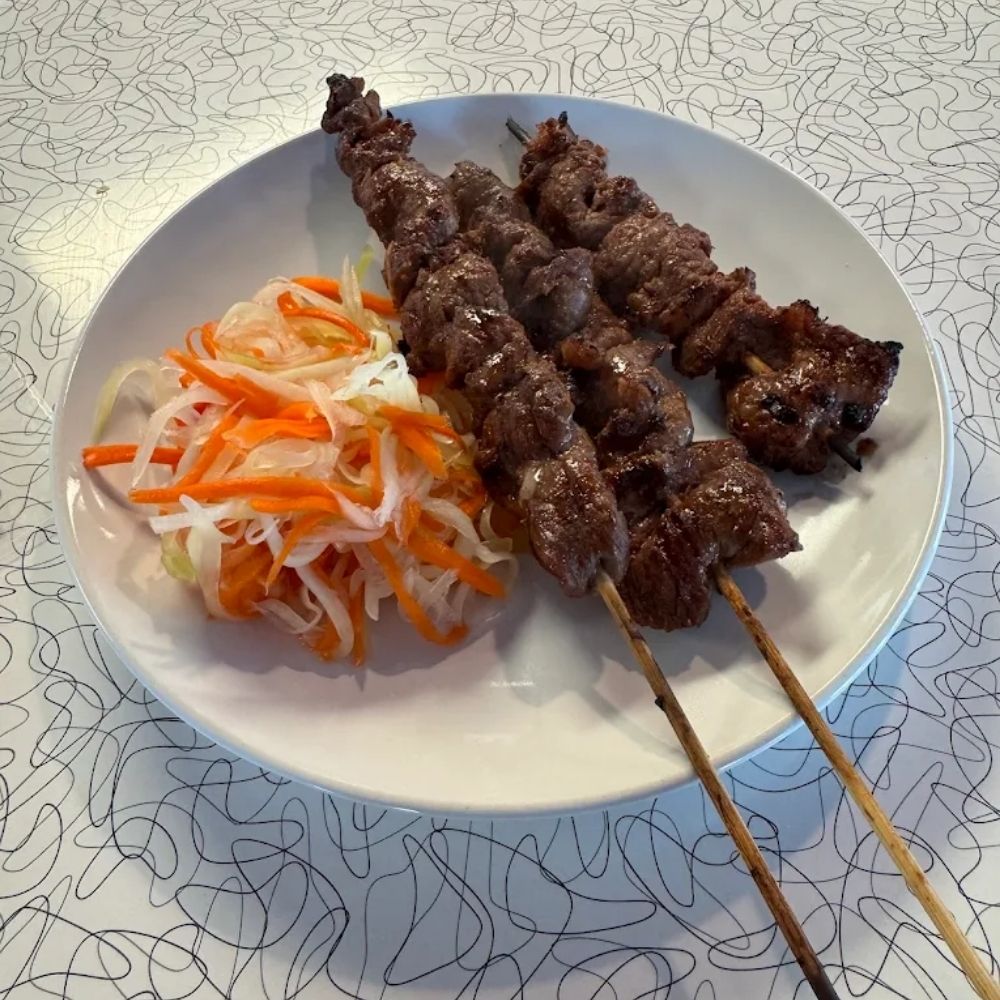 Lemongrass beef skewers